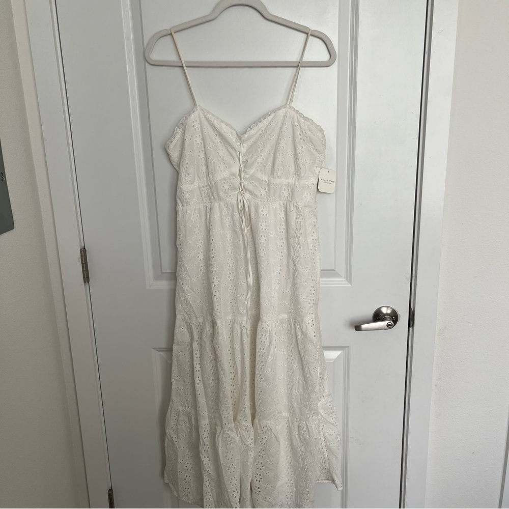 NEW FLAWED Altar’d State White Cotton Maxi Dress Size Large NWT - Picture 4 of 14